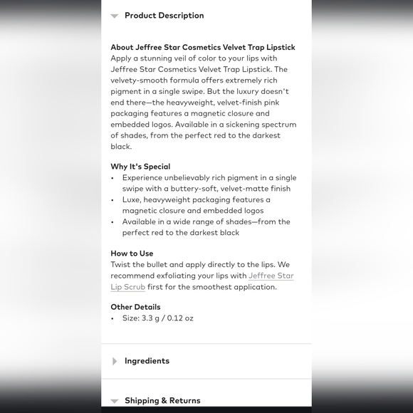 2/$30 Jeffree Star Libra Lynn Lipstick - Picture 11 of 11